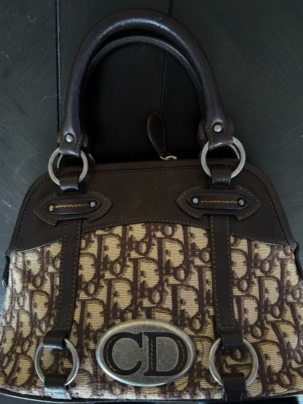 Dior Brown & Tan Monogram with CD Plaque - Picture 4 of 8